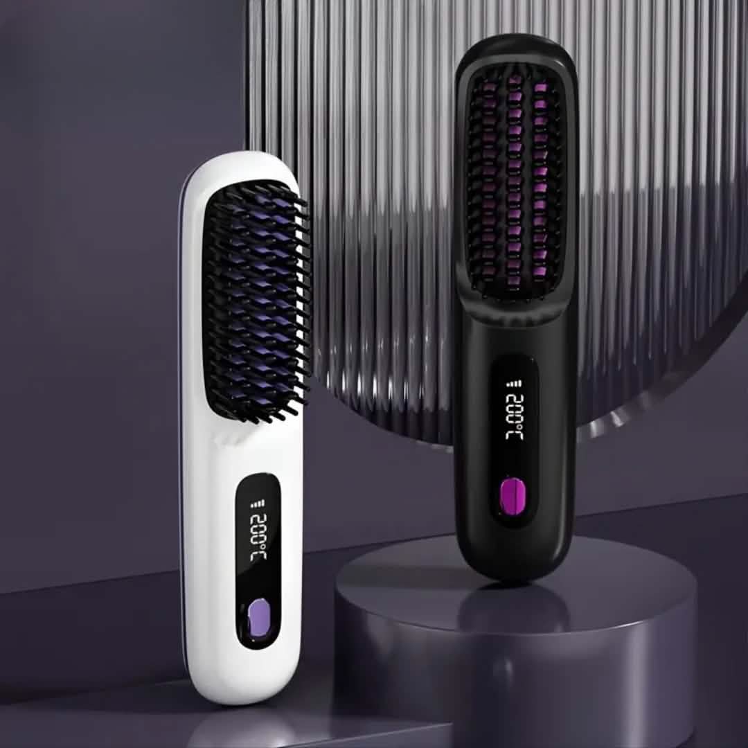 Portable Wireless Hair Straightener Comb – USB Rechargeable, 3-Speed, Negative Ion-Portable Wireless Hair Straightener Comb – USB Rechargeable, 3-Speed, Negative Ion