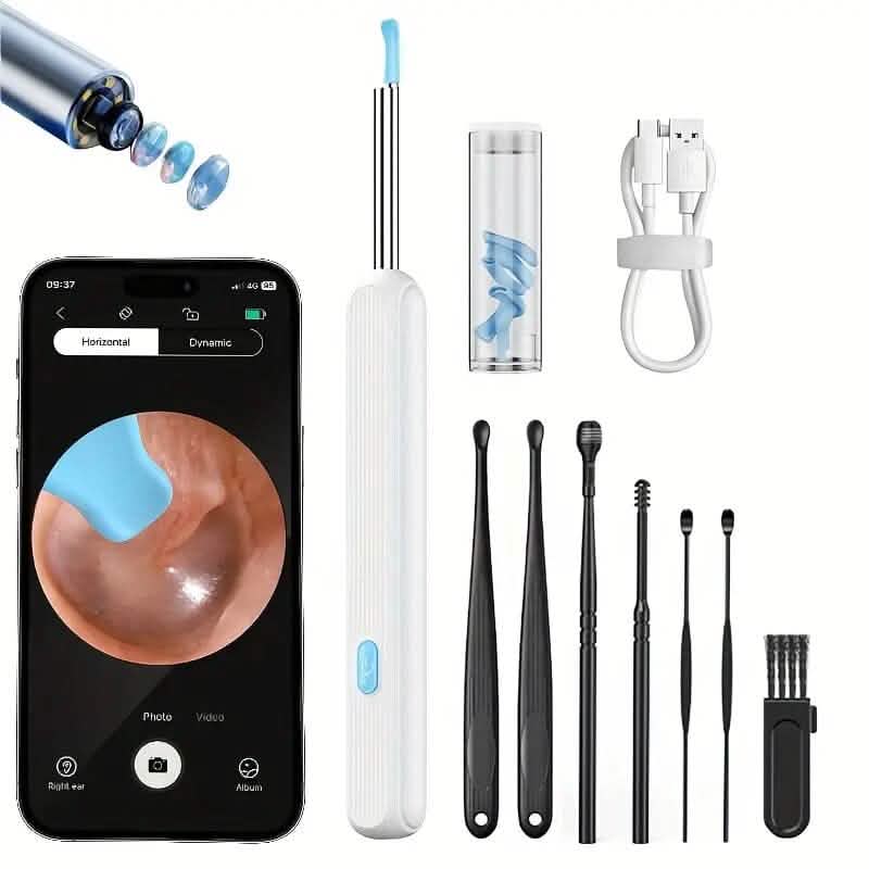 Ear Wax Removal Kit with Camera, Light and 6 Ear Spoons-Ear Wax Removal Kit with Camera, Light and 6 Ear Spoons