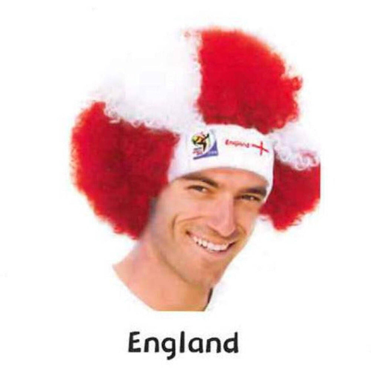 England World Cup Soccer Afro Wig – Official FIFA Licensed Retro Fan Gear-England World Cup Soccer Afro Wig – Official FIFA Licensed Retro Fan Gear