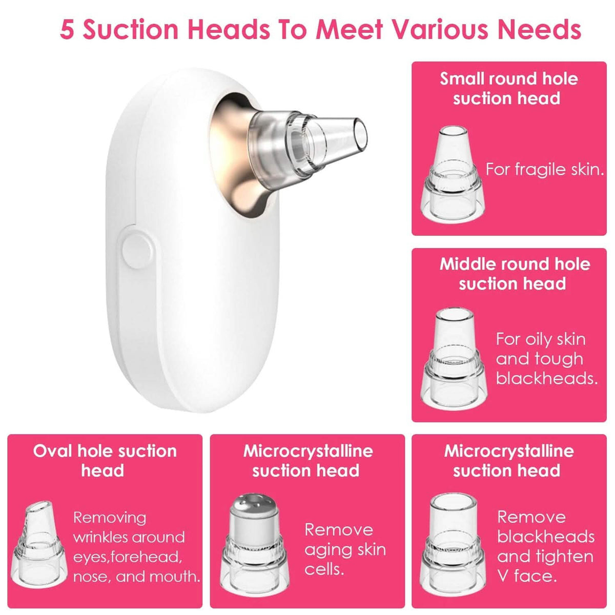 Electric Blackhead Comedone Extractor Tool Facial Pore Cleaner-Electric Blackhead Comedone Extractor Tool Facial Pore Cleaner