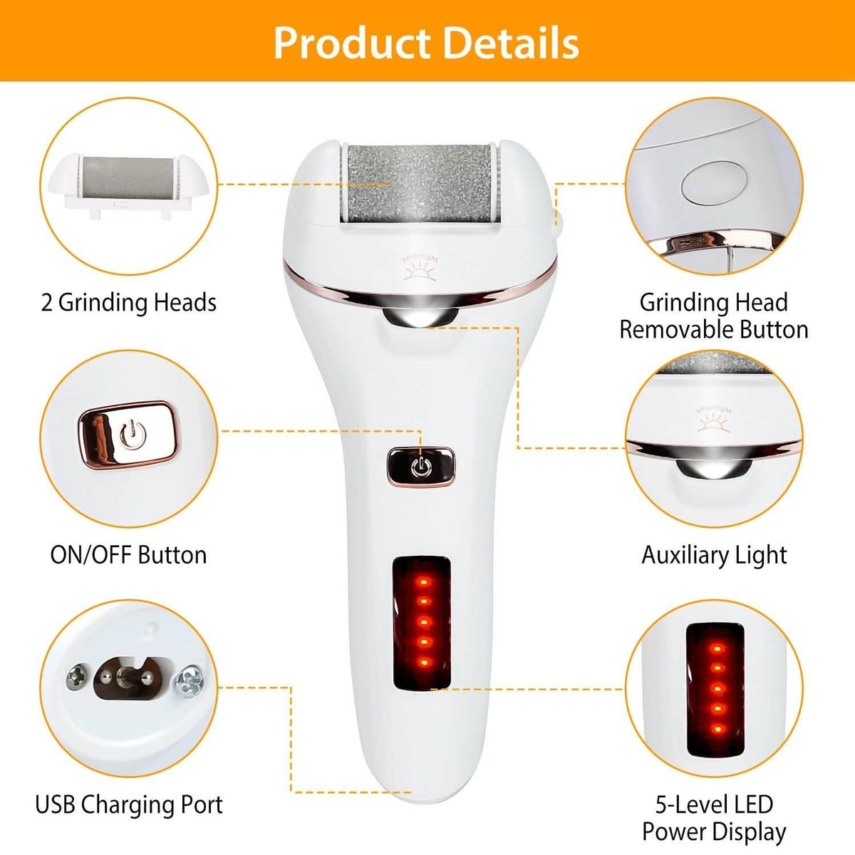 Electric Callus Remover USB Rechargeable Foot Scrubber-Electric Callus Remover USB Rechargeable Foot Scrubber