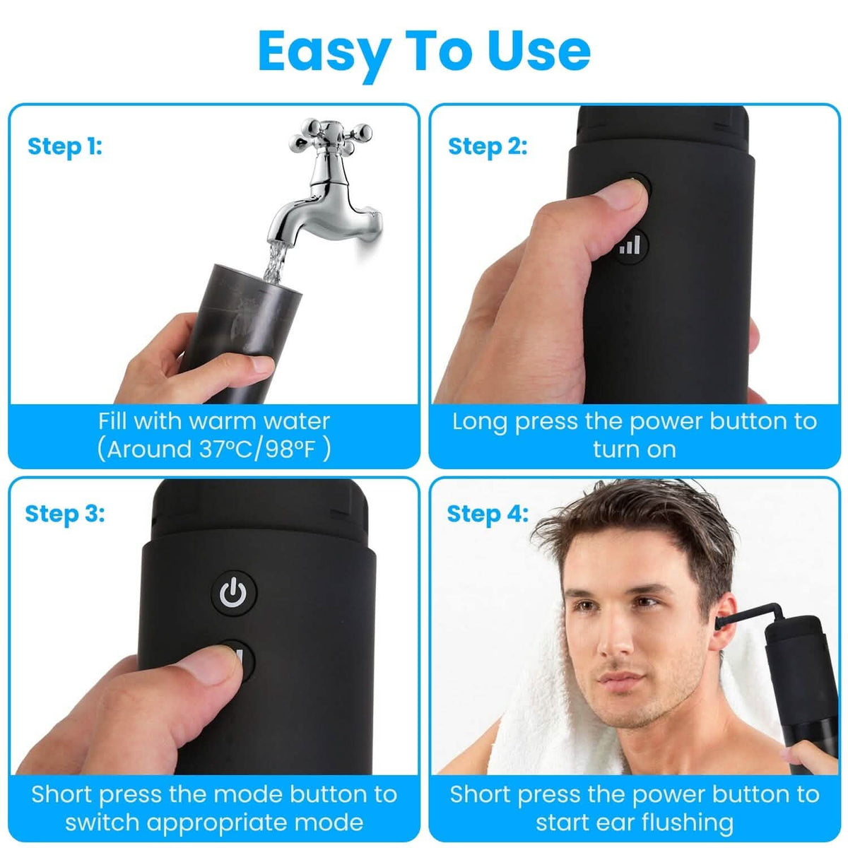 Electric Ear Wax Removal Kit with 3 Modes 6 Ear Tips IPX7 Waterproof USB Rechargeable-Electric Ear Wax Removal Kit with 3 Modes 6 Ear Tips IPX7 Waterproof USB Rechargeable
