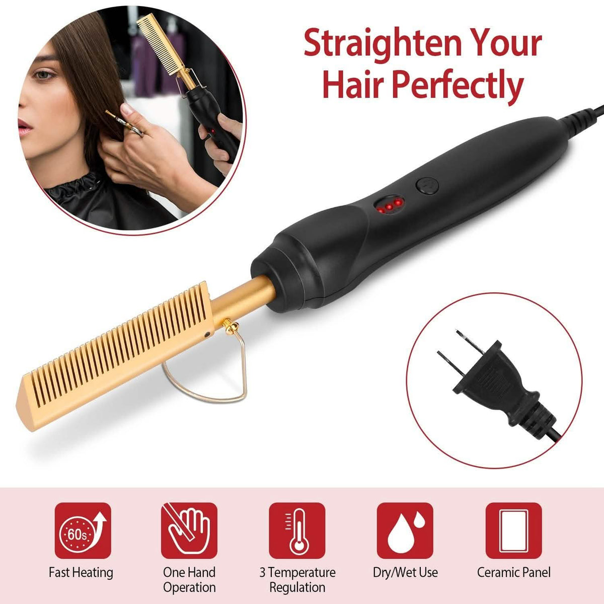 Electric Heating Hair Comb-Electric Heating Hair Comb