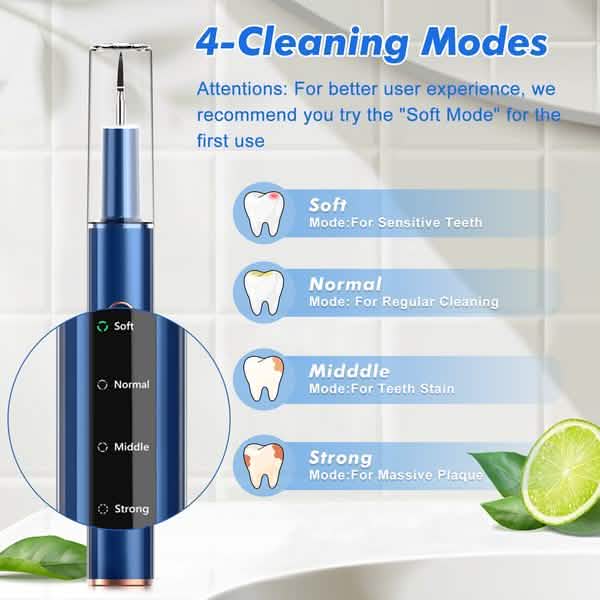 Electric Plaque Remover for Teeth, Rechargeable Teeth Cleaning Kit with 4 Modes-Electric Plaque Remover for Teeth, Rechargeable Teeth Cleaning Kit with 4 Modes