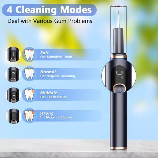 Electric Plaque Remover for Teeth, Rechargeable Teeth Cleaning Kit with 4 Modes-Electric Plaque Remover for Teeth, Rechargeable Teeth Cleaning Kit with 4 Modes