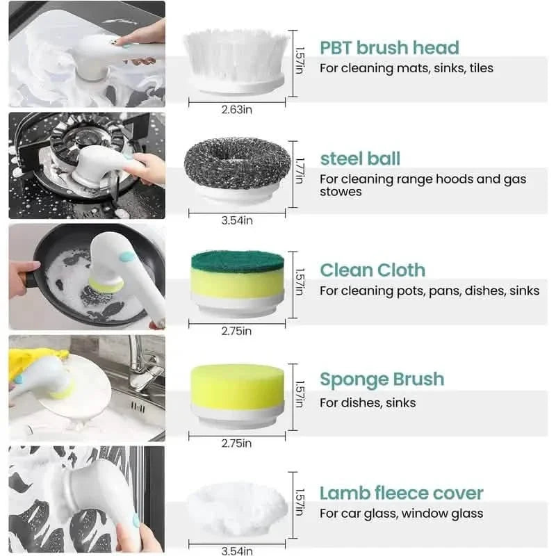 Electric Spin Scrubber for Bathtub, Kitchen, Dish, Sink, Tub and Tile-Electric Spin Scrubber for Bathtub, Kitchen, Dish, Sink, Tub and Tile
