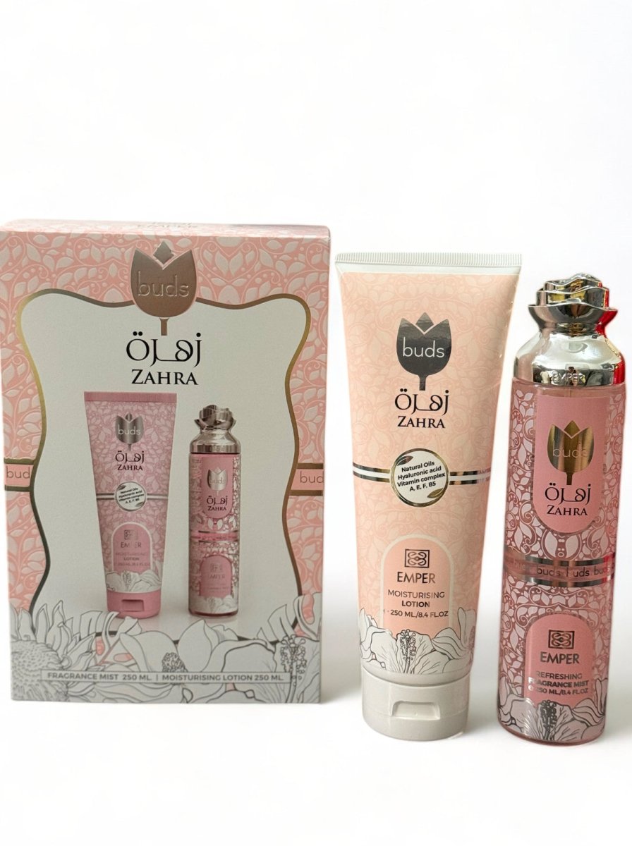 Emper Zahra Buds Gift Set - Fragrance Mist & Moisturizing Lotion (250ml)-Emper Zahra Buds Gift Set - Fragrance Mist & Moisturizing Lotion (250ml)