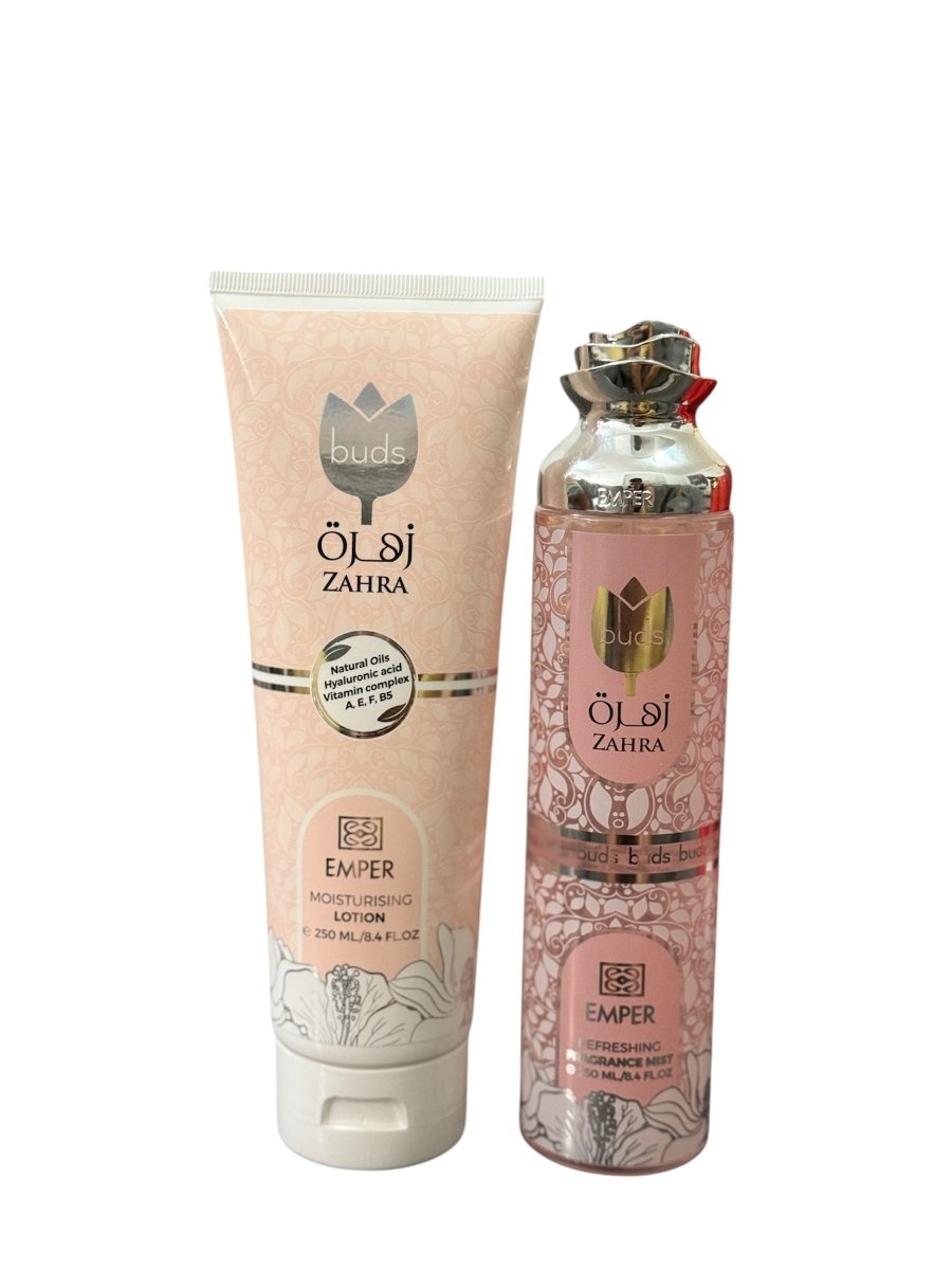 Emper Zahra Buds Gift Set - Fragrance Mist & Moisturizing Lotion (250ml)-Emper Zahra Buds Gift Set - Fragrance Mist & Moisturizing Lotion (250ml)