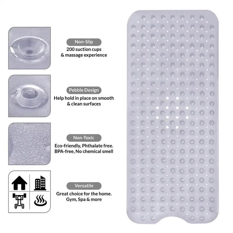 Extra Long Non Slip Bathtub Mat-Extra Long Non Slip Bathtub Mat