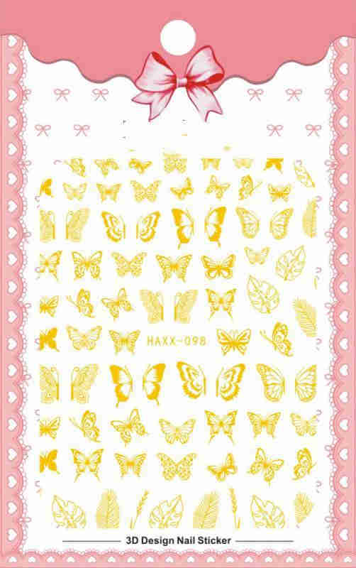 Black Butterfly Nails Stickers Decals White Flower Adhesive Manicure-7d1ea19b420c467bfe2153916dd73ce0