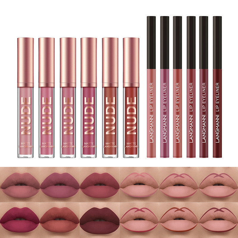 Lip Liner And Lipstick Makeup 12 Pcs Set 6 Matte Lipstick 6 Lip Liner Pens Waterproof Long Lasting Matte Lipstick Beauty Cosmetics Makeup Gift For Girls Lipstick Set-d7706d9e47cb599ecfa6063ec10016a0