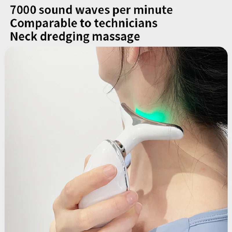 Neck Face Beauty Device Colorful LED Photon Therapy Skin Tighten Reduce Double Chin Anti Wrinkle Remove Lifting Massager-bc01fe0bd0b47567763d7b51642ab733