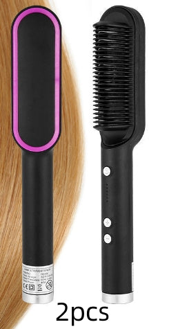 New 2 In 1 Hair Straightener Hot Comb Negative Ion Curling Tong Dual-purpose Electric Hair Brush-71a4979c84565e7f15bcfc6ebeda4065