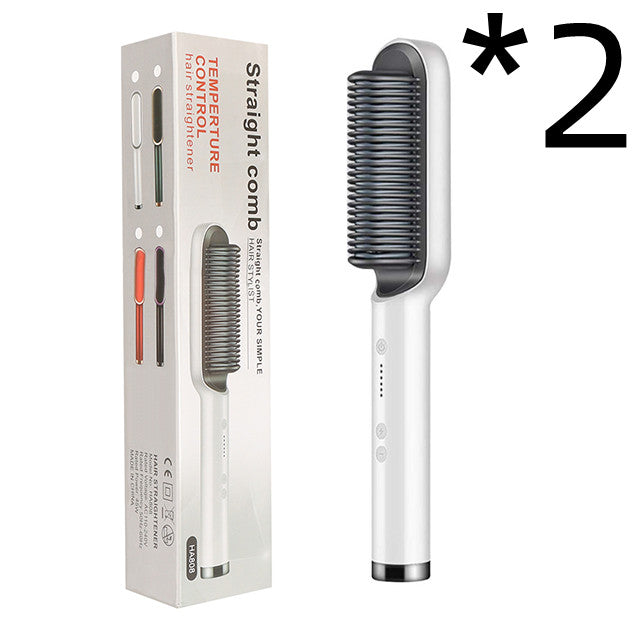 New 2 In 1 Hair Straightener Hot Comb Negative Ion Curling Tong Dual-purpose Electric Hair Brush-7e583457d867a0109e3e647696875649