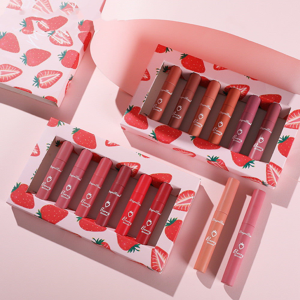 6pcs Box Strawberry Set Lip Gloss Non-stick Cup-3c95c1ea6446d9aa97895c95bbb60603