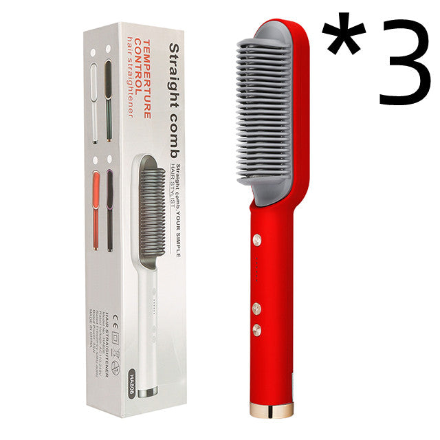 New 2 In 1 Hair Straightener Hot Comb Negative Ion Curling Tong Dual-purpose Electric Hair Brush-518381af700e4b21d3bc733979a080d8