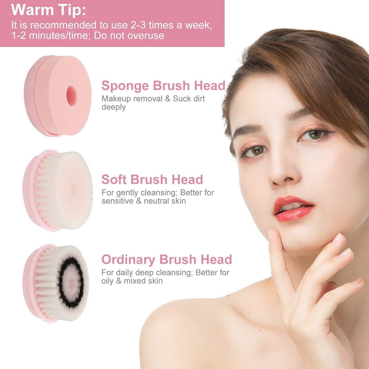Facial Cleansing Brush IPX6 Waterproof 2 Speed Face Brush-Facial Cleansing Brush IPX6 Waterproof 2 Speed Face Brush