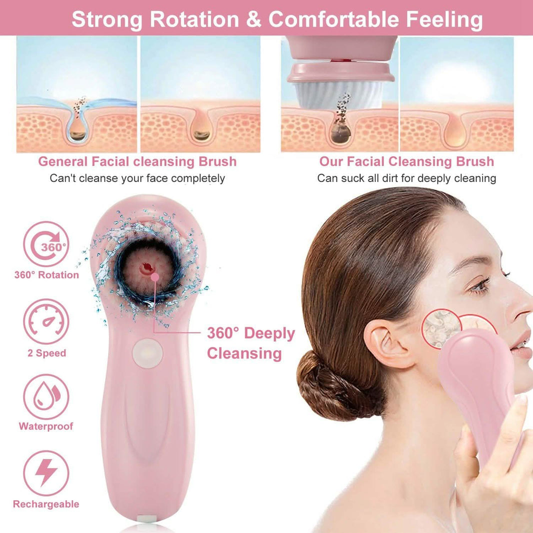 Facial Cleansing Brush IPX6 Waterproof 2 Speed Face Brush-Facial Cleansing Brush IPX6 Waterproof 2 Speed Face Brush
