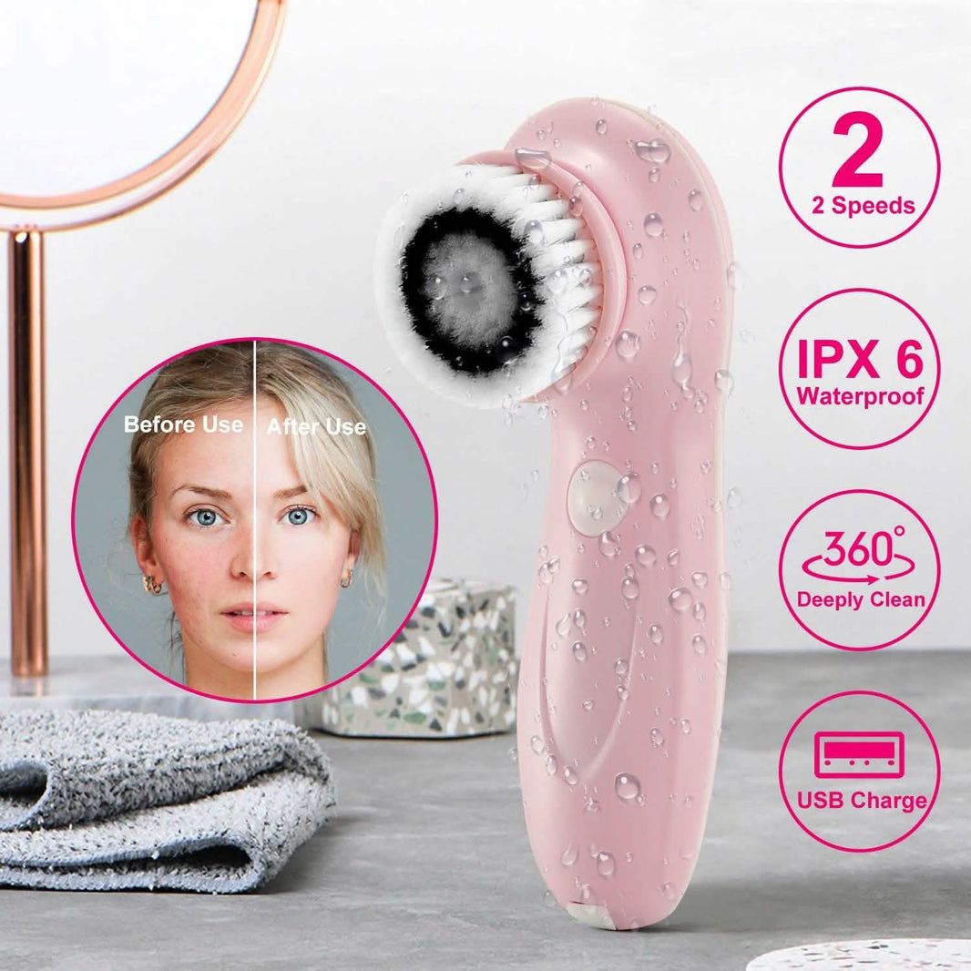 Facial Cleansing Brush IPX6 Waterproof 2 Speed Face Brush-Facial Cleansing Brush IPX6 Waterproof 2 Speed Face Brush