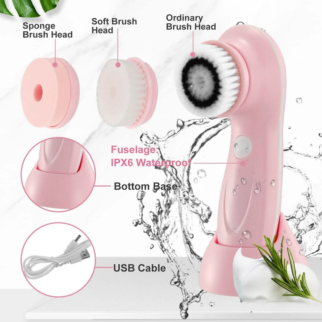 Facial Cleansing Brush IPX6 Waterproof 2 Speed Face Brush-Facial Cleansing Brush IPX6 Waterproof 2 Speed Face Brush