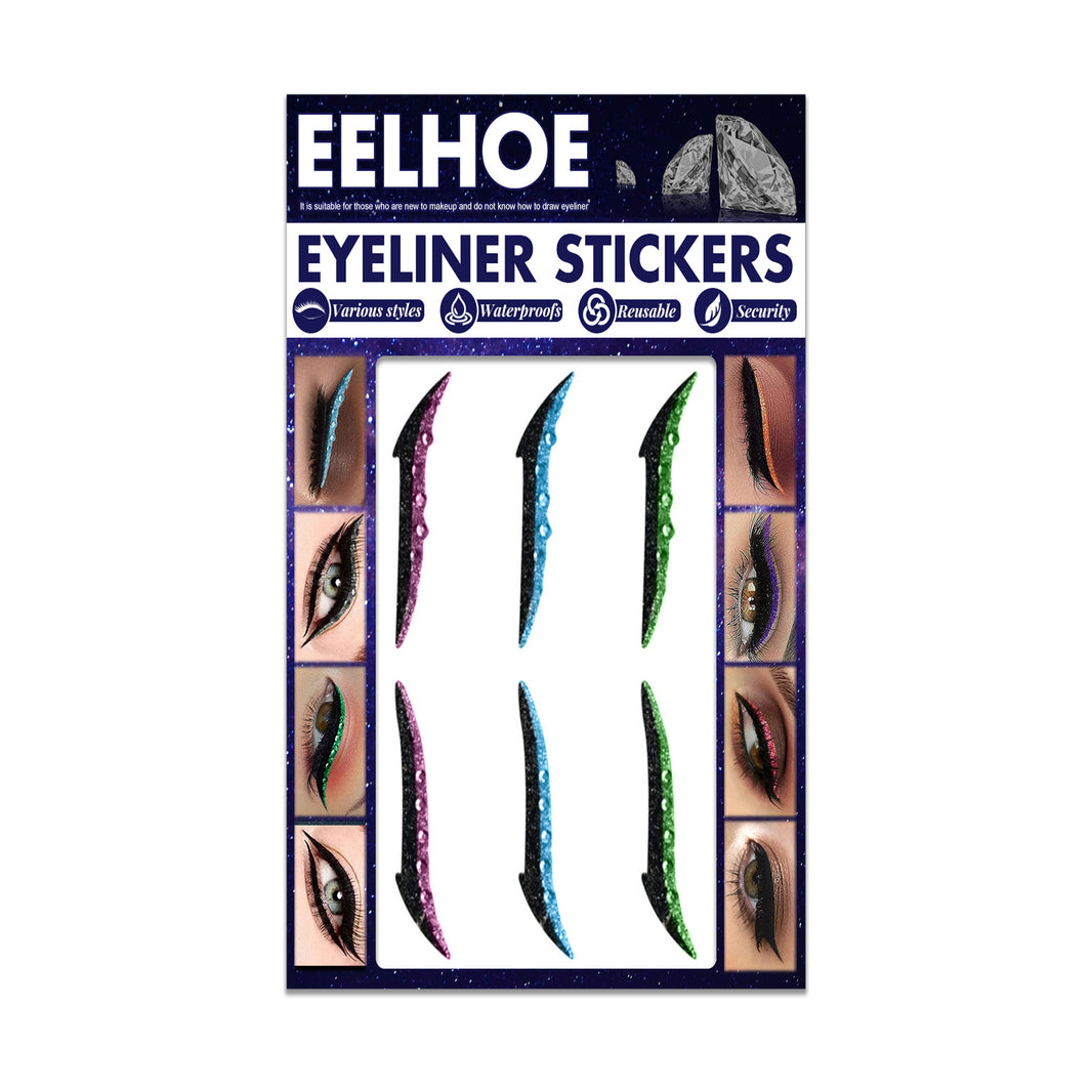 Colored Diamonds Eyelid Line Sticker Waterproof Self-adhesive Eye Liner Eyeliner Stickers Party Sexy Cat Eyes Beauty Makeup Tool-8432089142dc449493da33d9b0893c81