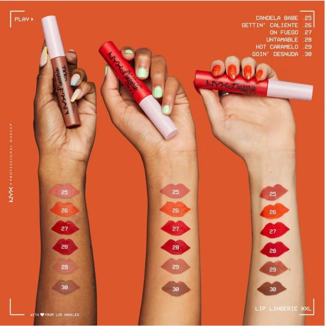 NYX Professional Makeup Lip Lingerie XXL Matte Liquid Lipstick - 29 Hot Caramelo-NYX Professional Makeup Lip Lingerie XXL Matte Liquid Lipstick - 29 Hot Caramelo