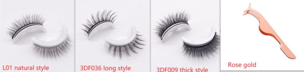 Reusable 3D Mink Lashes Natural False Eyelashes Self Adhesive Fake Glue Free Makeup Eyelash Extension Silk-ff96e222314faab9a5a16463ab4de092