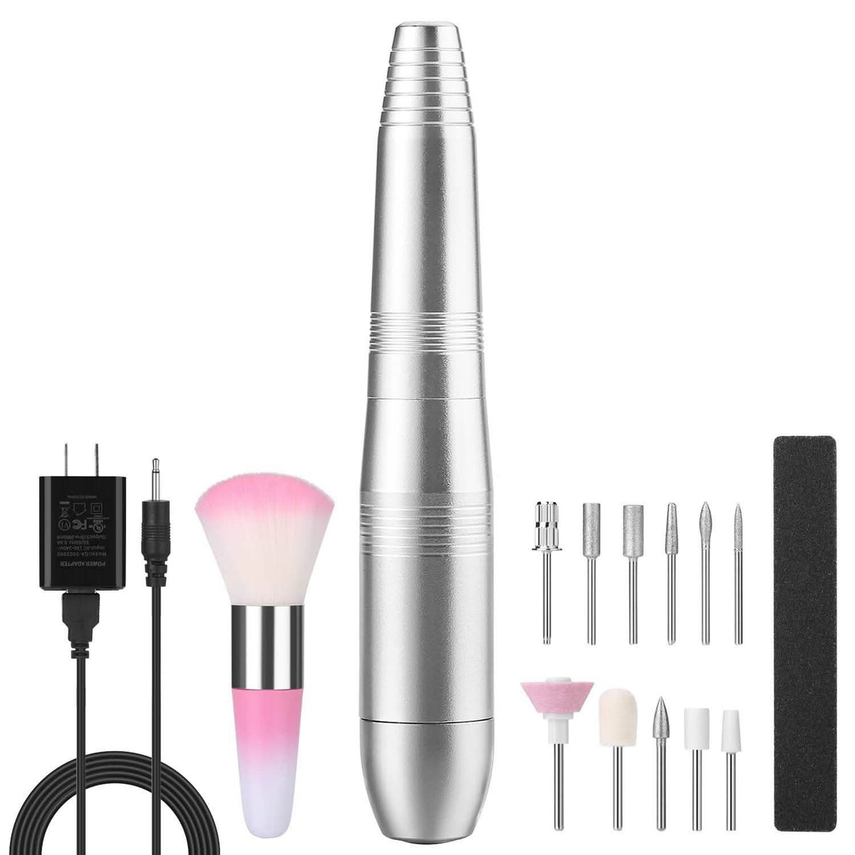 FINATE Silver Electric Nail Drill Kit-FINATE Silver Electric Nail Drill Kit