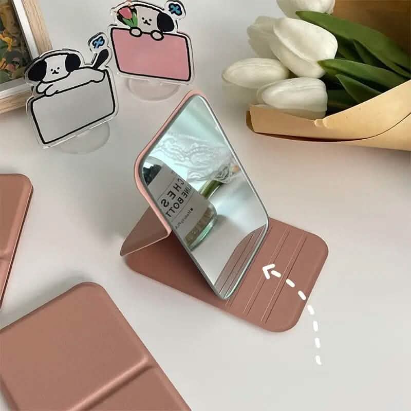 Foldable Travel Mini Makeup Mirror-Foldable Travel Mini Makeup Mirror