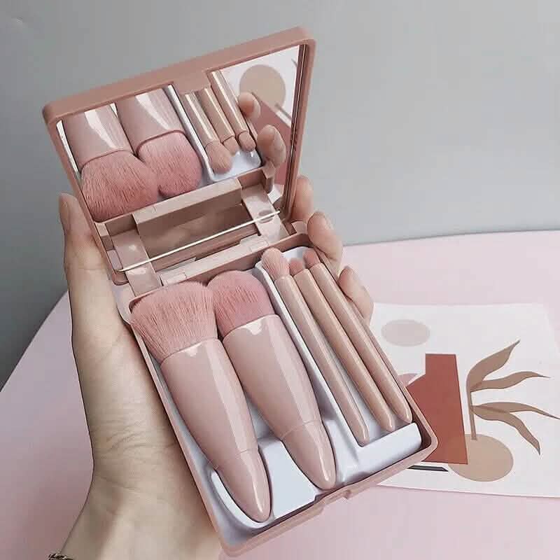 Foundation Brushes with Mirror Multi-purpose Foundation Powder Lip Eye Shadow Brushes Kit-Foundation Brushes with Mirror Multi-purpose Foundation Powder Lip Eye Shadow Brushes Kit