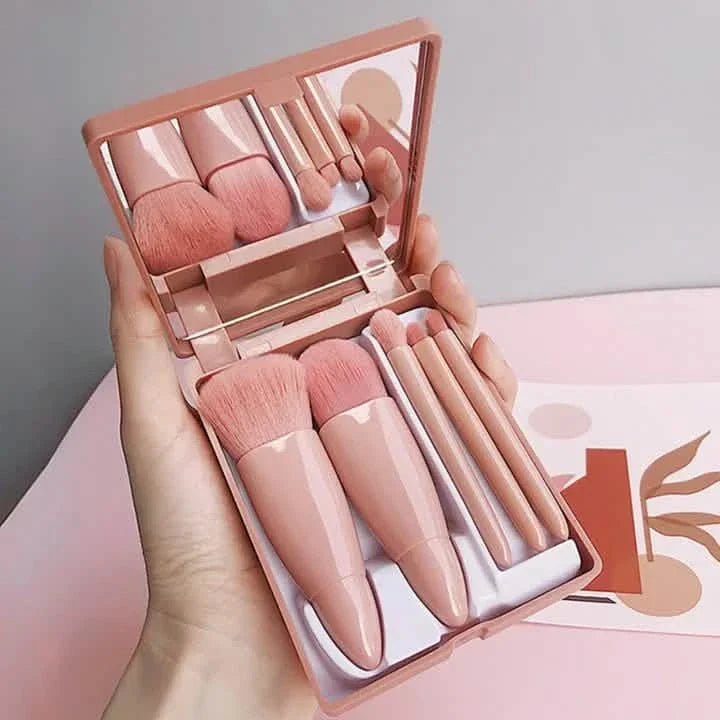 Foundation Brushes with Mirror Multi-purpose Foundation Powder Lip Eye Shadow Brushes Kit-Foundation Brushes with Mirror Multi-purpose Foundation Powder Lip Eye Shadow Brushes Kit