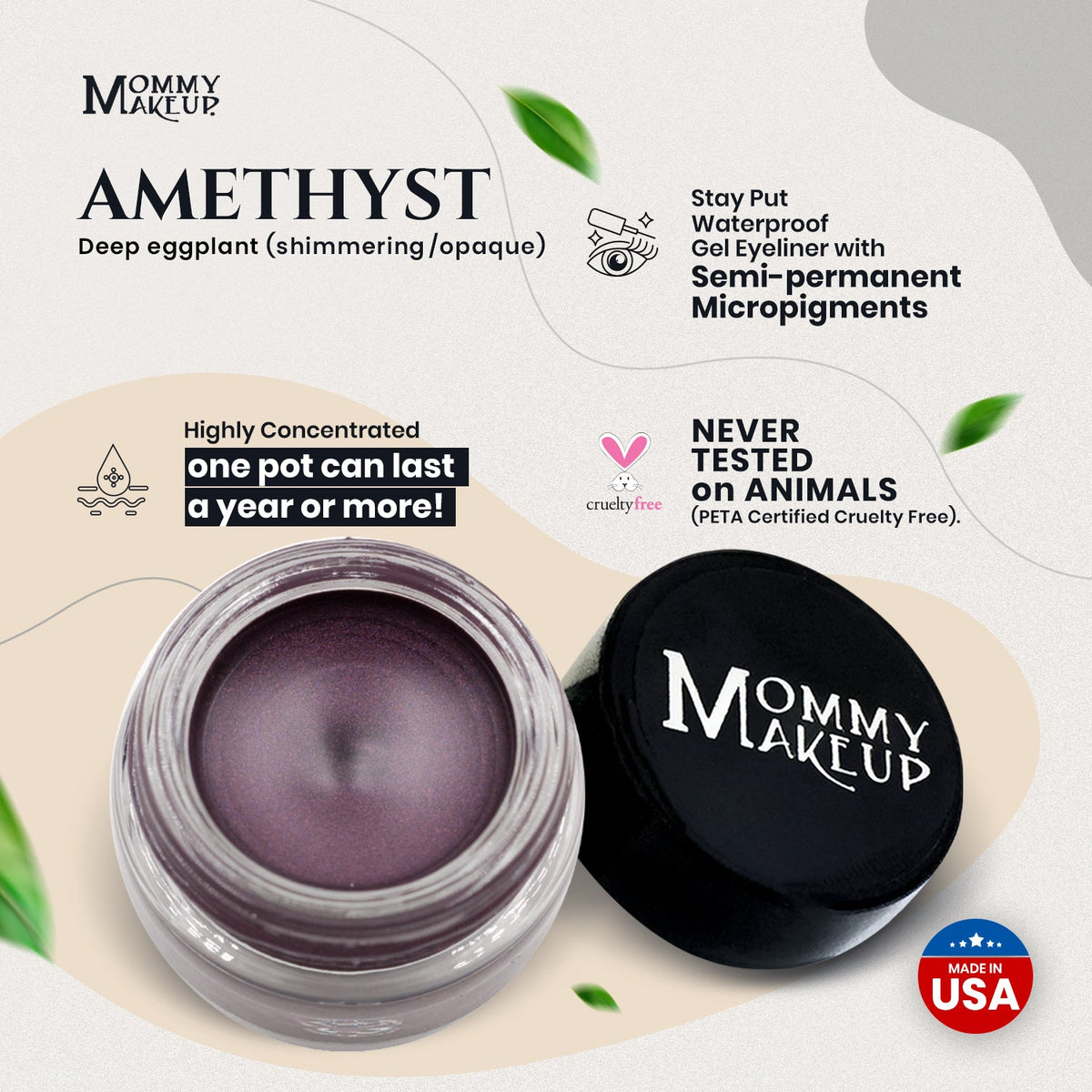 Amethyst Stay Put Waterproof Gel Eyeliner w/ Micropigments-Amethyst Stay Put Waterproof Gel Eyeliner w/ Micropigments