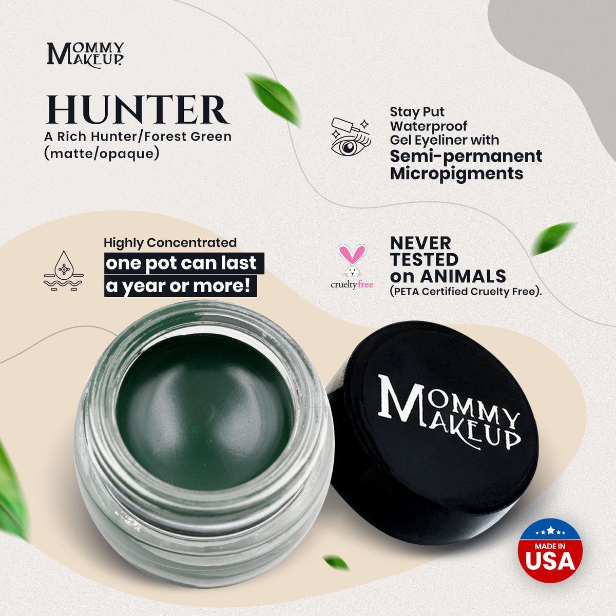 Hunter Stay Put Waterproof Gel Eyeliner w/ Micropigments-Hunter Stay Put Waterproof Gel Eyeliner w/ Micropigments