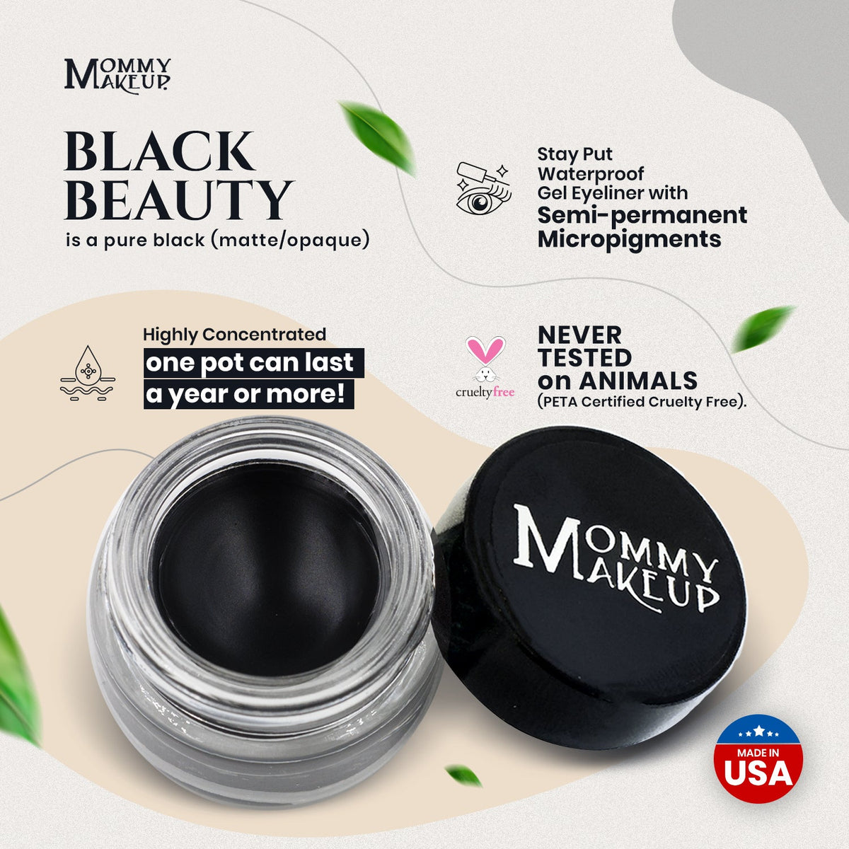 Black Beauty Stay Put Waterproof Gel Eyeliner w/ Micropigments-Black Beauty Stay Put Waterproof Gel Eyeliner w/ Micropigments