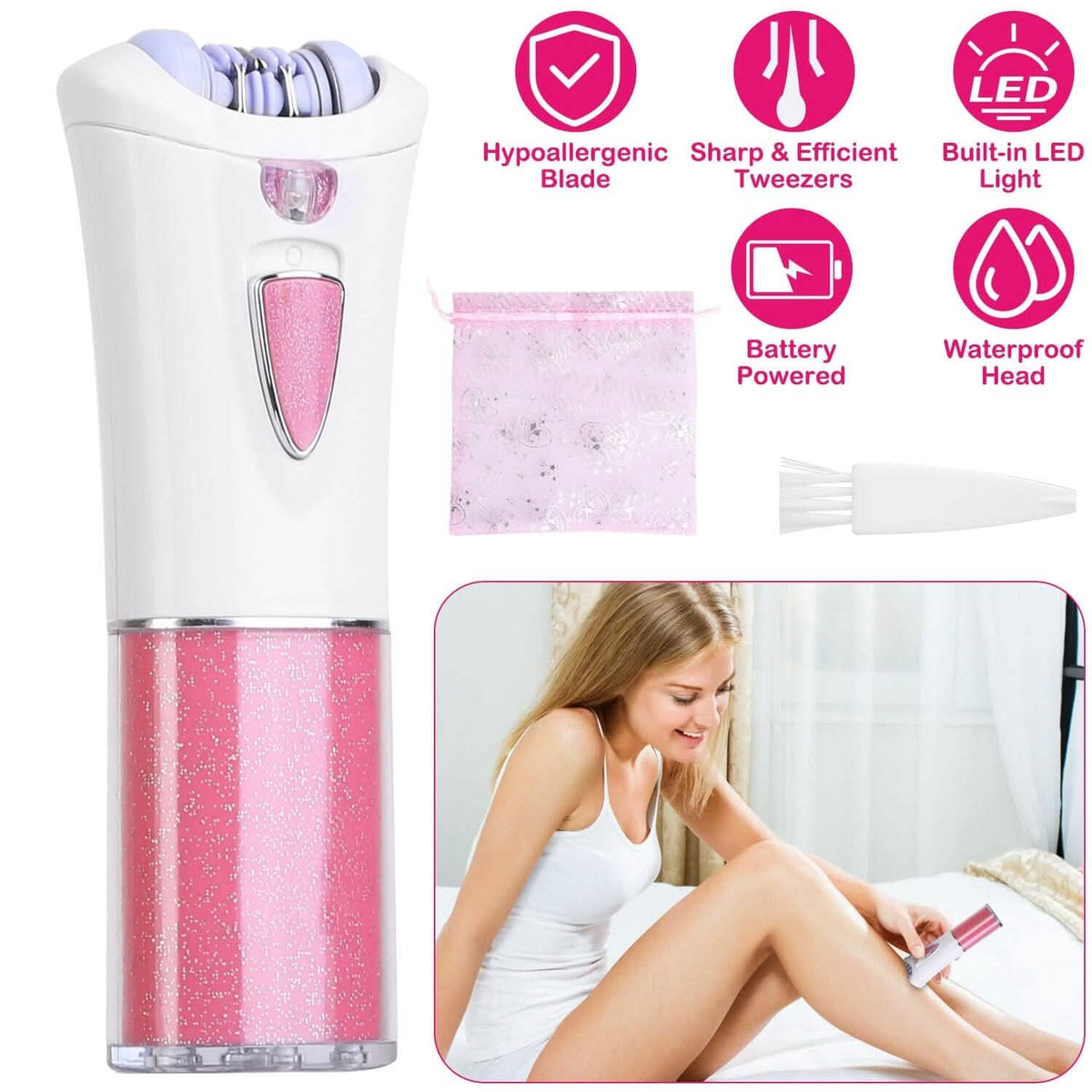 Glide Epilator Women Shaver Facial Body Hair Remover-Glide Epilator Women Shaver Facial Body Hair Remover