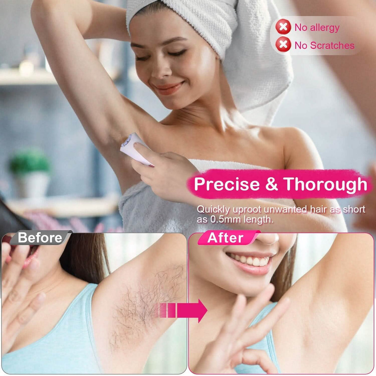 Glide Epilator Women Shaver Facial Body Hair Remover-Glide Epilator Women Shaver Facial Body Hair Remover