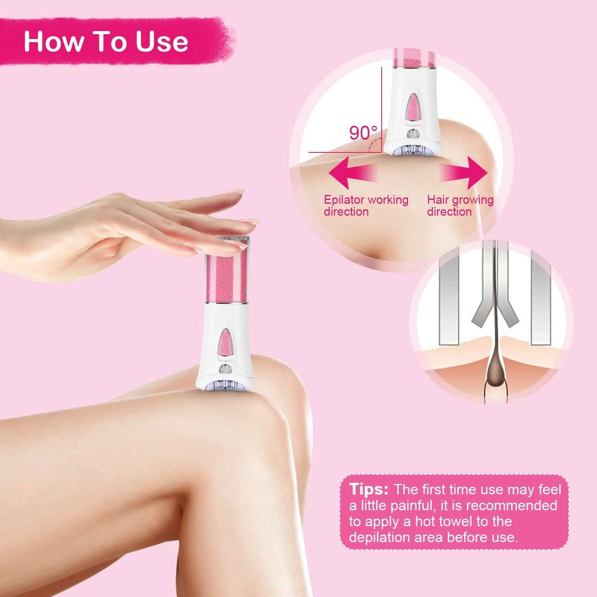 Glide Epilator Women Shaver Facial Body Hair Remover-Glide Epilator Women Shaver Facial Body Hair Remover