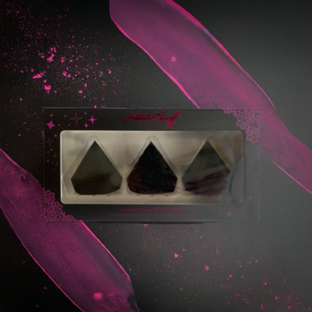 Ashunta Sheriff Beauty Diamond Sponge 3 pc set-Ashunta Sheriff Beauty Diamond Sponge 3 pc set