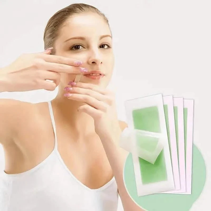 20-Pack: Green Aloe Vera Hair Removal Wax Strips-20-Pack: Green Aloe Vera Hair Removal Wax Strips