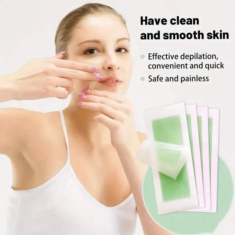 20-Pack: Green Aloe Vera Hair Removal Wax Strips-20-Pack: Green Aloe Vera Hair Removal Wax Strips