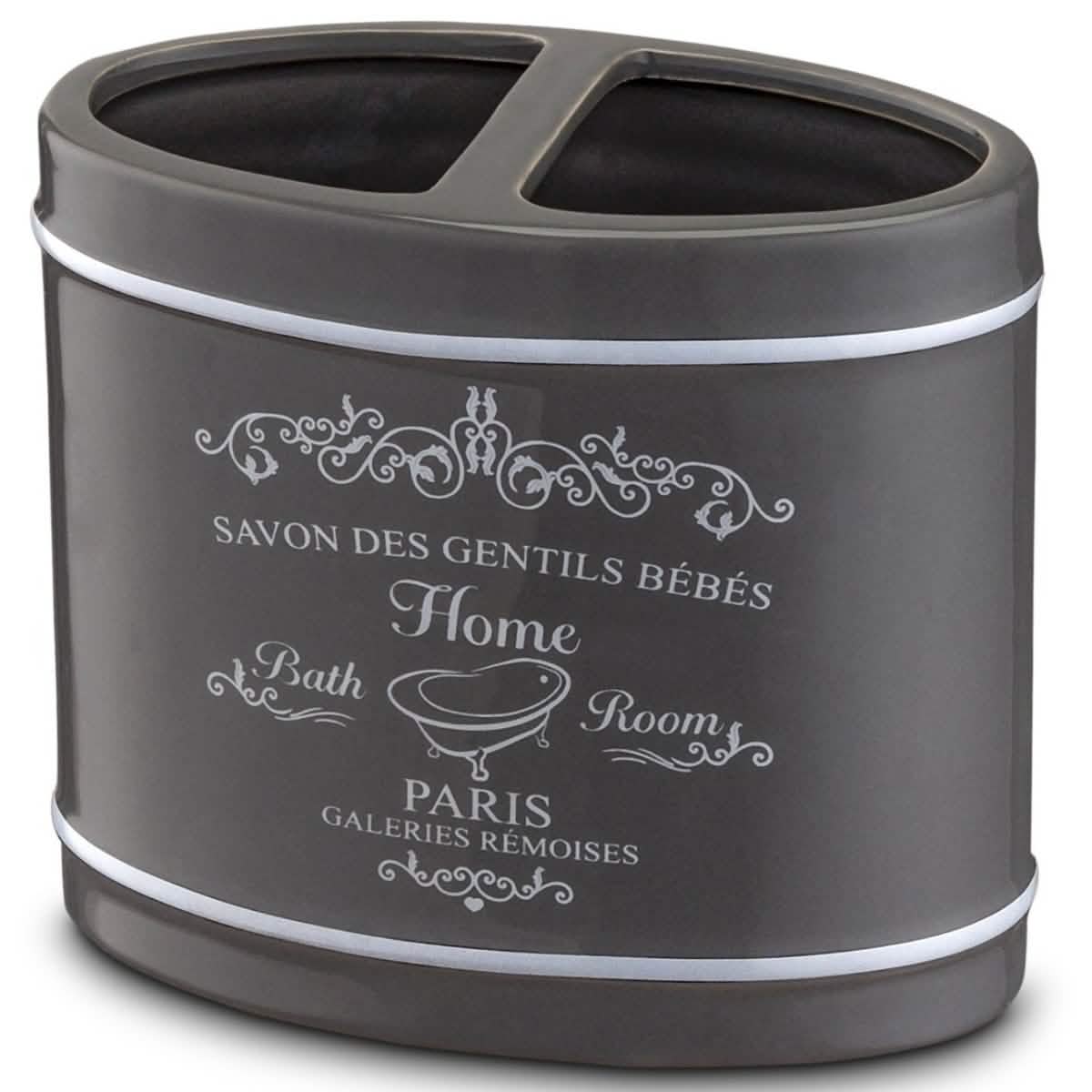 4 Piece Set: Home Basics Paris Collection Bathroom Accessories-4 Piece Set: Home Basics Paris Collection Bathroom Accessories