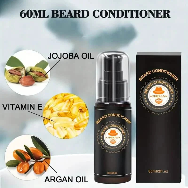 Grooming Kit w/Beard Conditioner, Oil, Balm, Brush, Wash, Comb, Scissor, Bag, E-Book-Grooming Kit w/Beard Conditioner, Oil, Balm, Brush, Wash, Comb, Scissor, Bag, E-Book