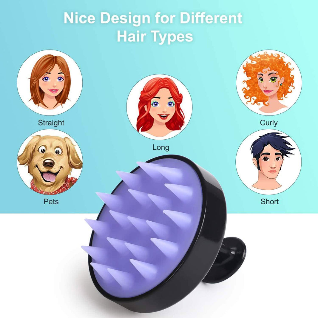 Hair Shampoo Brush with Soft Silicone Scalp Massager-Hair Shampoo Brush with Soft Silicone Scalp Massager