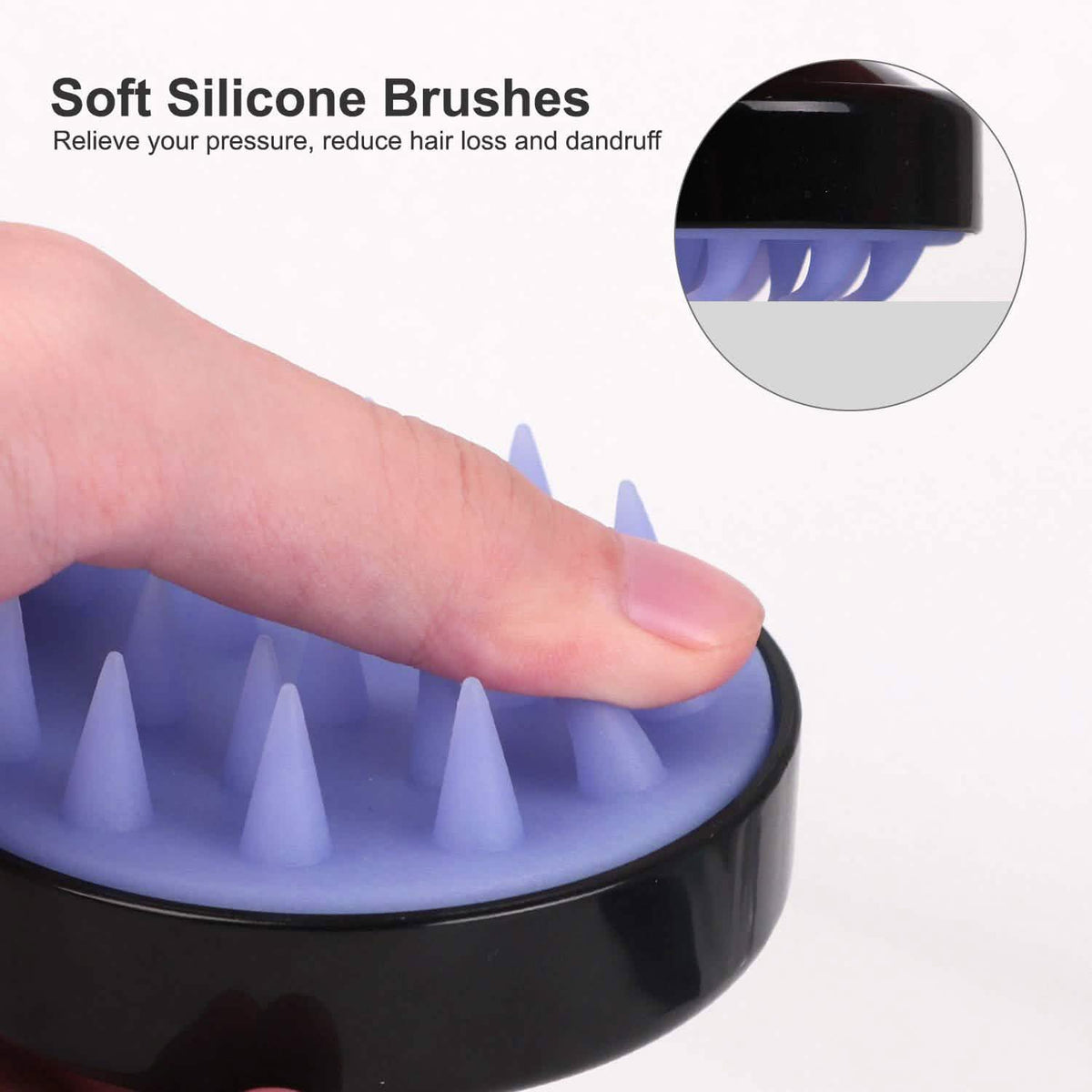 Hair Shampoo Brush with Soft Silicone Scalp Massager-Hair Shampoo Brush with Soft Silicone Scalp Massager