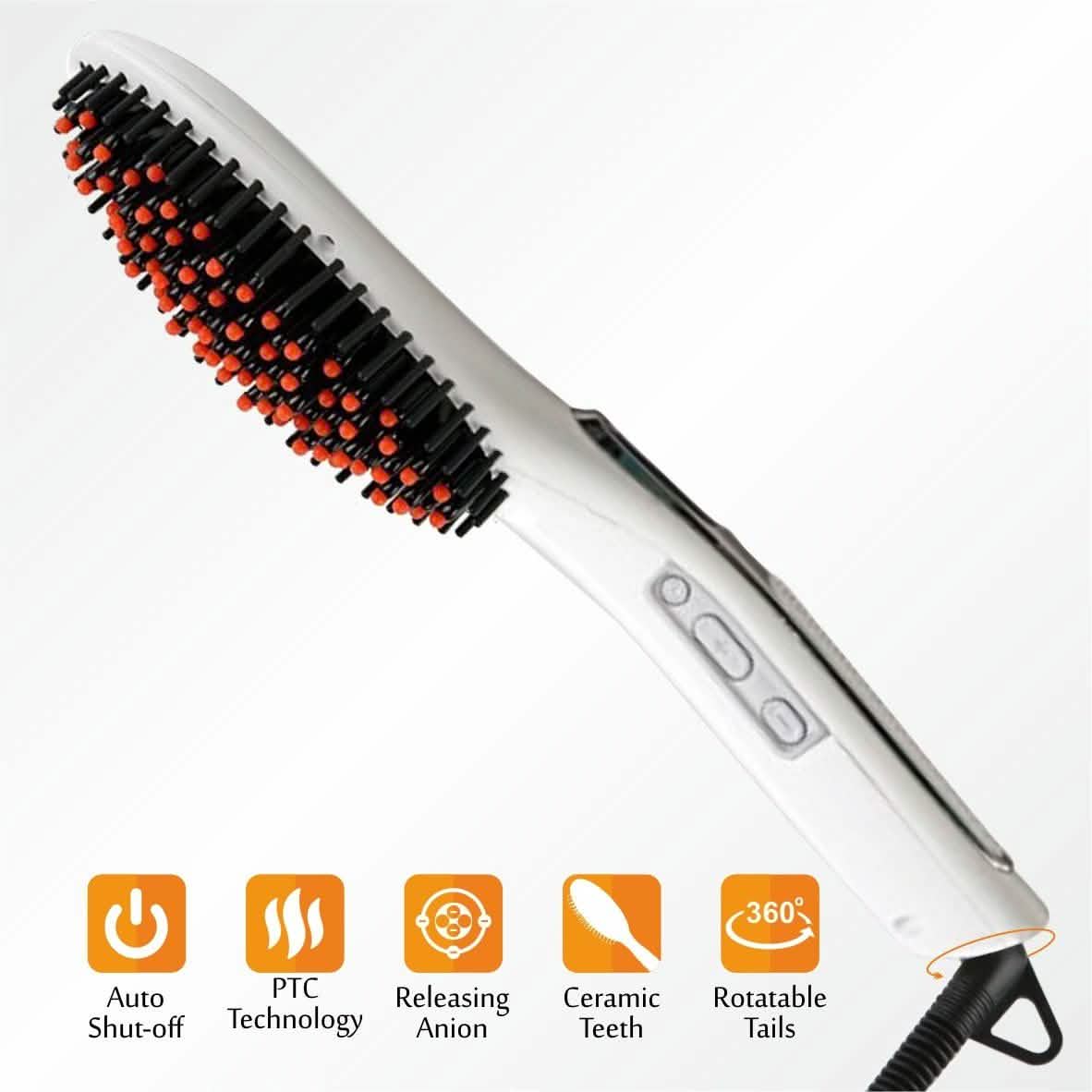 Hair Straightening Brush ION heating technology, Temperature Control-Hair Straightening Brush ION heating technology, Temperature Control