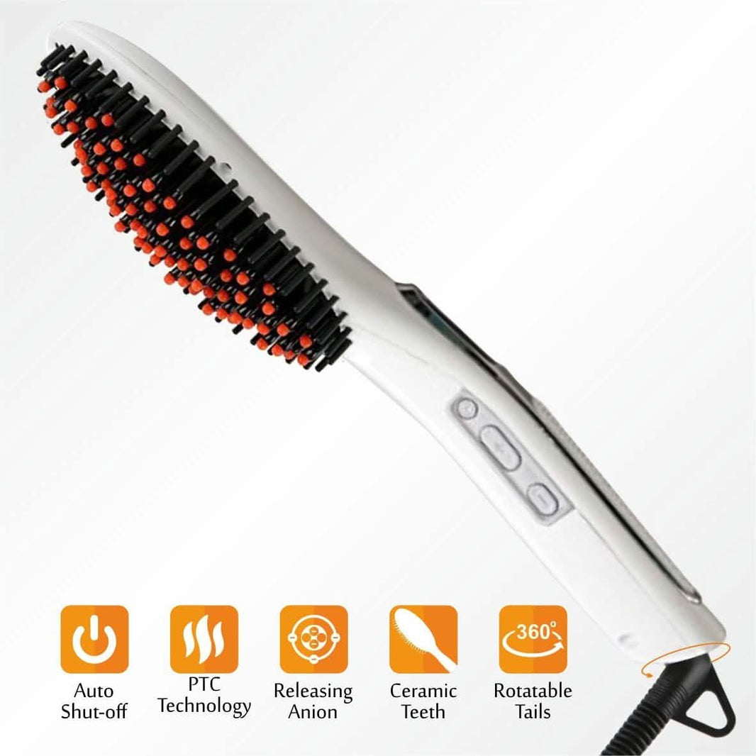 Hair Straightening Brush ION heating technology, Temperature Control-Hair Straightening Brush ION heating technology, Temperature Control