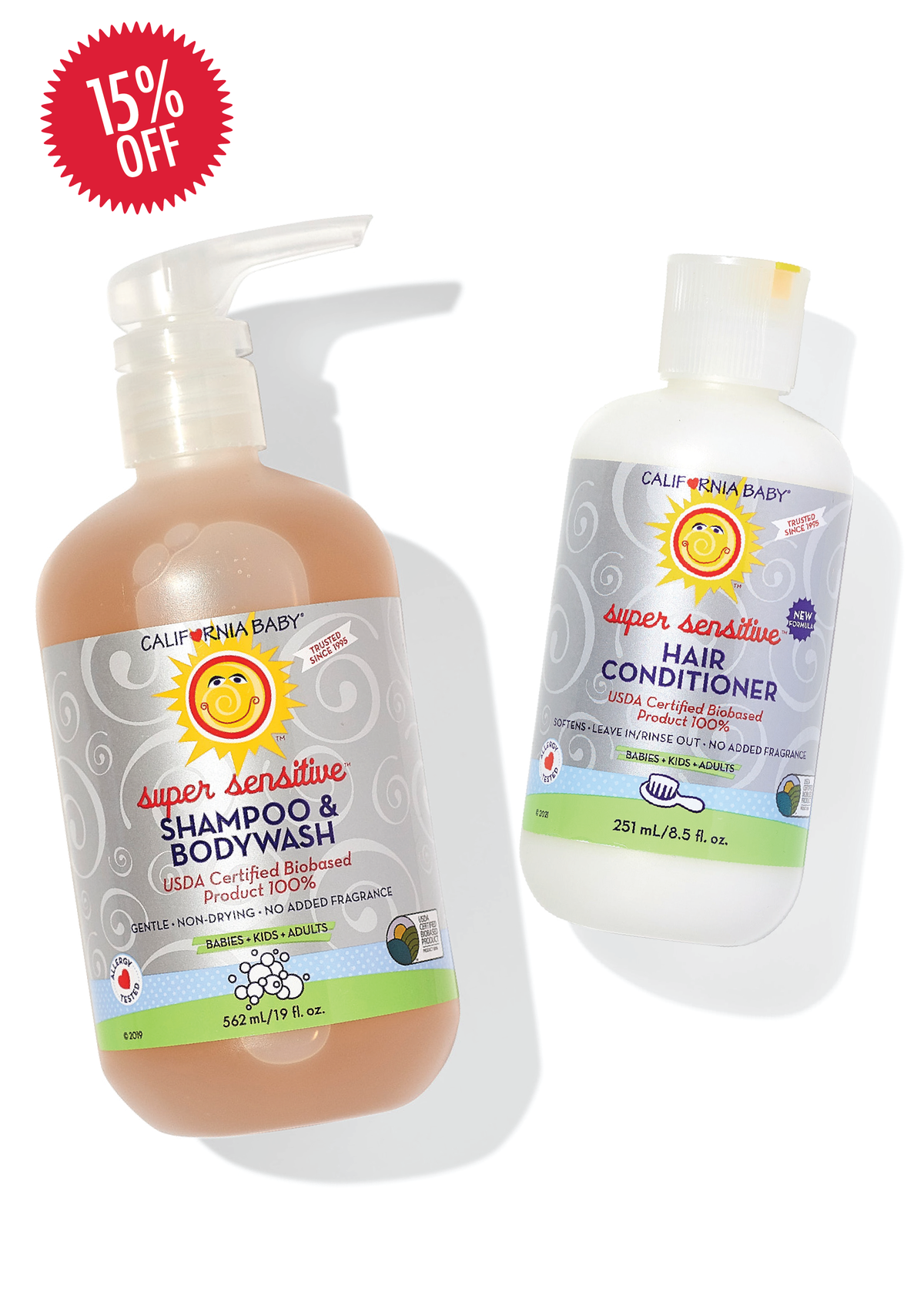 (No Fragrance) Super Sensitive™ Shampoo + Conditioner Bundle-(No Fragrance) Super Sensitive™ Shampoo + Conditioner Bundle