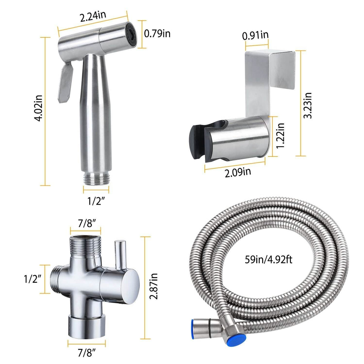Handheld Bidet Sprayer Stainless Steel-Handheld Bidet Sprayer Stainless Steel