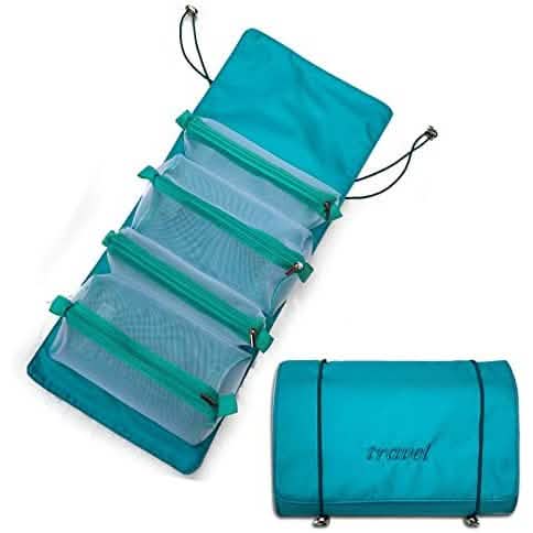 Hanging Roll-Up Makeup Bag-Hanging Roll-Up Makeup Bag