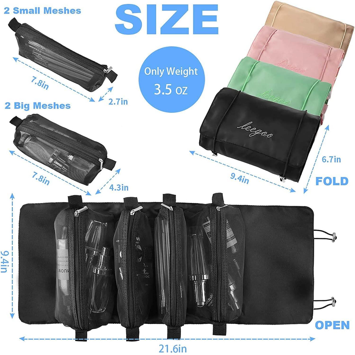 Hanging Roll-Up Makeup Bag-Hanging Roll-Up Makeup Bag
